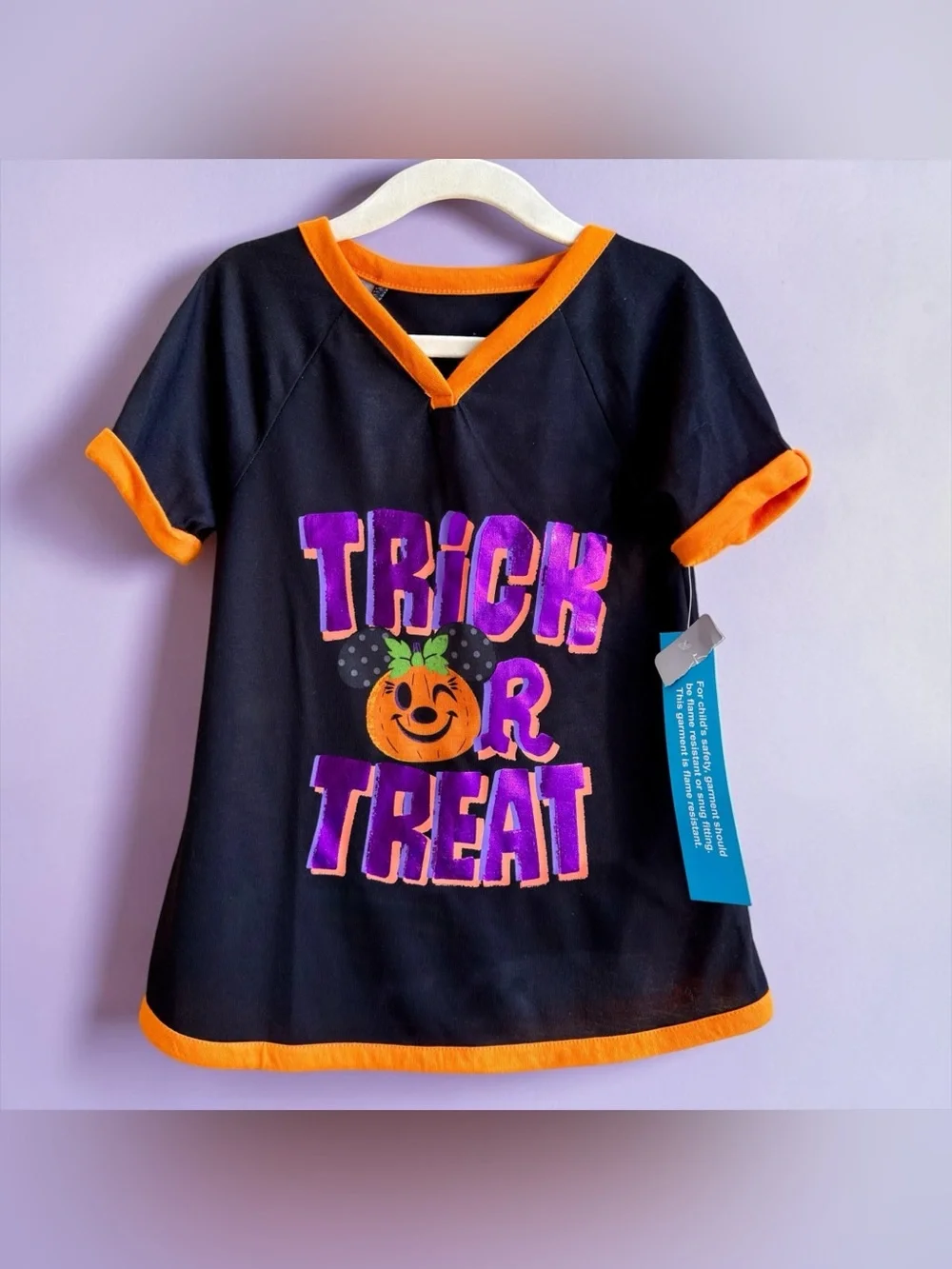 Disney Store Minnie Mouse Trick or Treat Pajamas Nightgown Girls Halloween BNWT